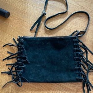 New UGG black suede fridge handbag